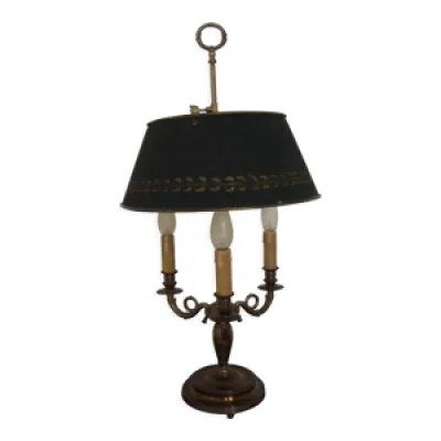 Lampe de table française - bouillotte bronze tole
