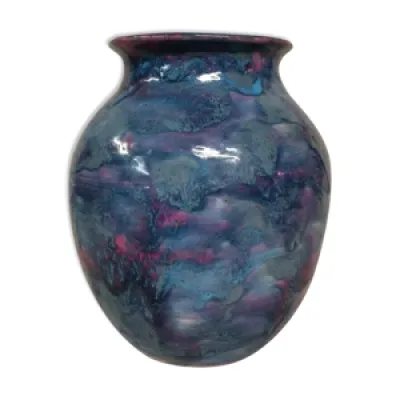 Vase vintage bleu signé