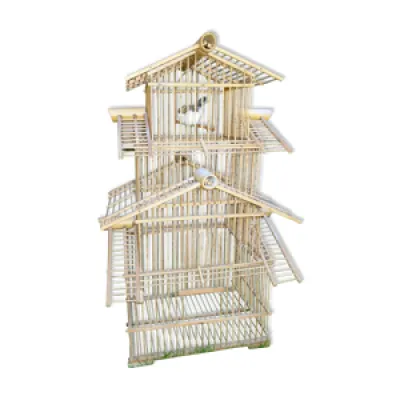 Cage à oiseaux en bambou - 1960 forme