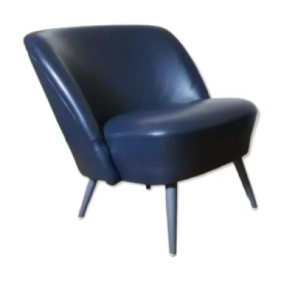 fauteuil organique années - noir cuir