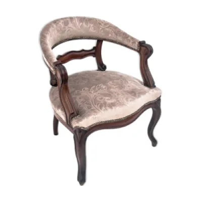 fauteuil en velours beige, - 1870