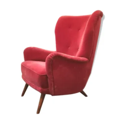 fauteuil danois bergère - rouge