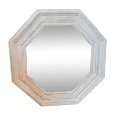 Miroir octogonal biseauté - patine