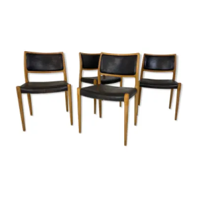 chaises chêne scandinave - cuir