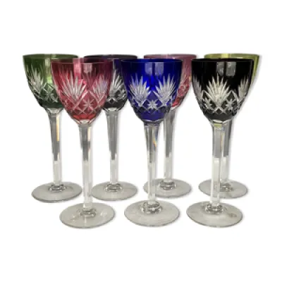 7 verres à vin en cristal - saint couleur