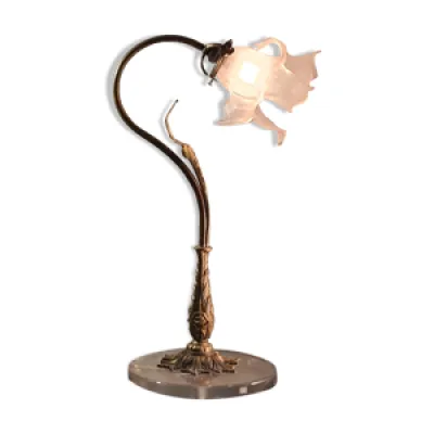 Lampe rocaille bronze - art nouveau laiton