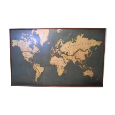 Carte vintage en relief du monde