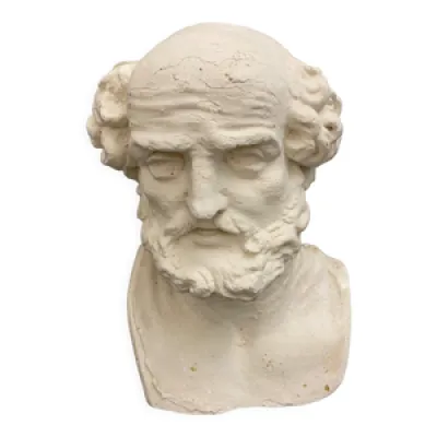 Buste de Socrate en plâtre - milieu xxe