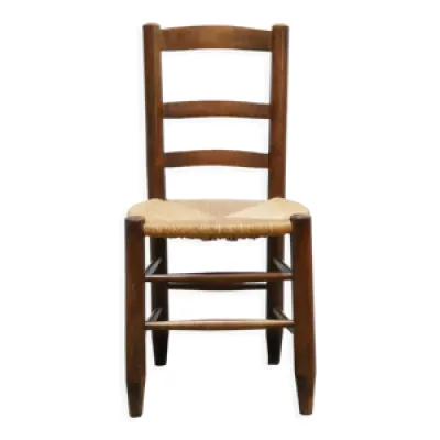 chaise campagne paillée - ancienne bois