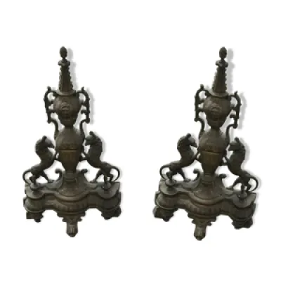Garniture cheminée en - bronze