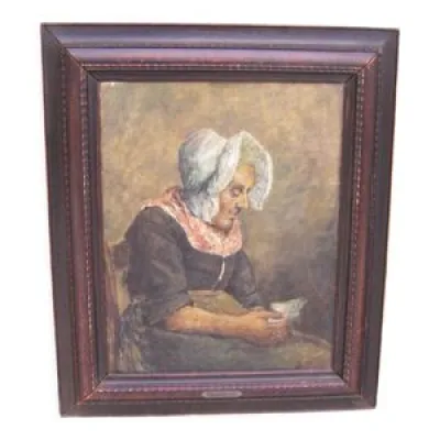 Portrait d'une bretonne, peinture