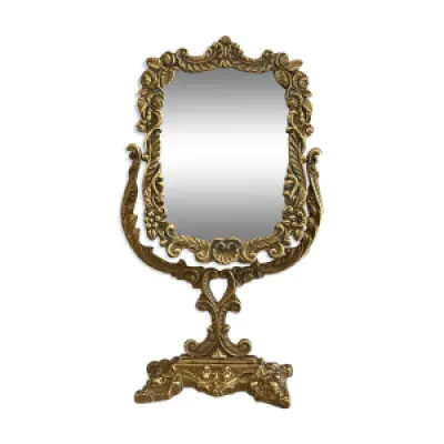 Ancien miroir psyché - bronze