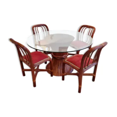Table & chaises Maugrion - roche bobois 1980