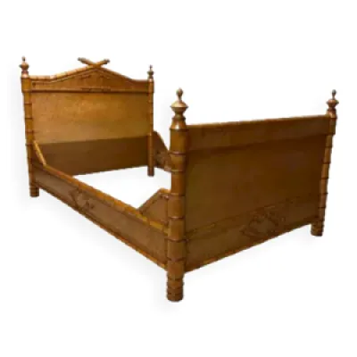 lit en bois tourné façon - bambou