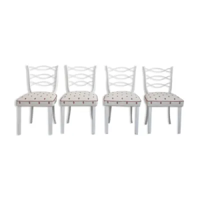 4 chaises métal blanc