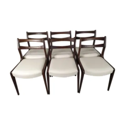 6 chaises scandinave - blanc cuir