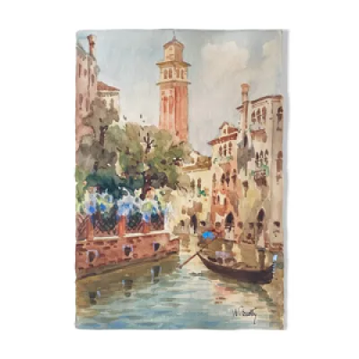 Tableau Aquarelle canaux de Venise