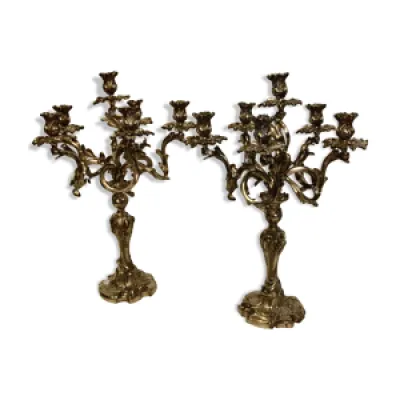 Paire de candélabres - bronze xixe