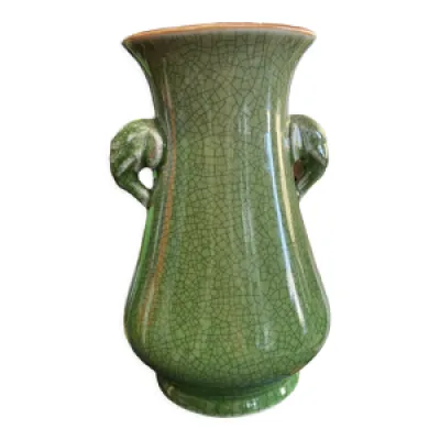 Vase en céramique craquelée - verte