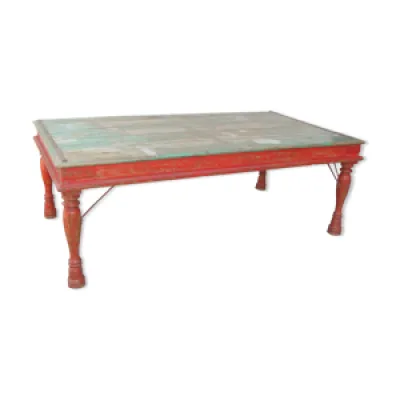 table basse indienne - rouge