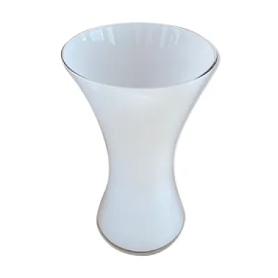 vase bobine en verre - blanc