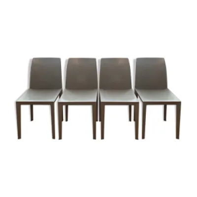 Set 4 chaises Poltrona - cuir gris
