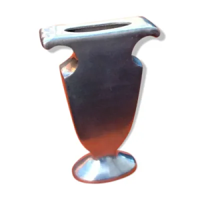 Vase design plat métal - fonte aluminium 1960
