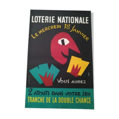 Affiche ancienne loterie - 1955