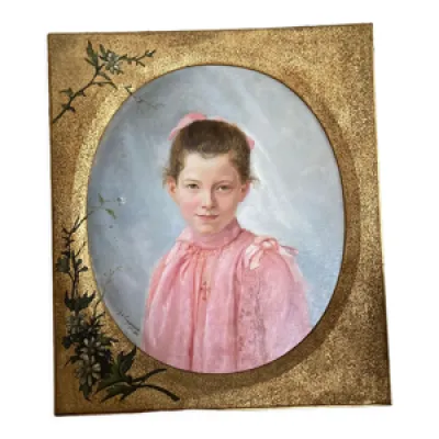 Portrait jeune fille en rose ,