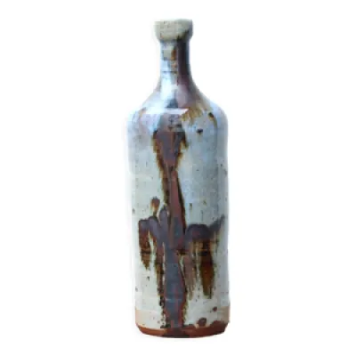Vase bouteille en grès - abstrait