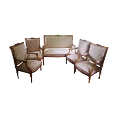 Ensemble canapé et 4 - style louis fauteuils