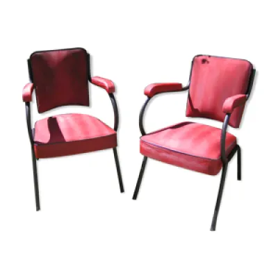 Chaises en skaï rouge