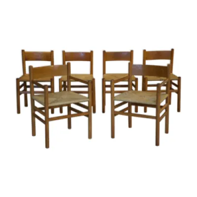 Série de quatre chaises - deux fauteuils