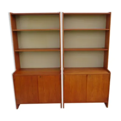 Wooden bookcase, 1960s, - set
