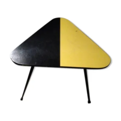 Table Stella 50s trépied - jaune noir