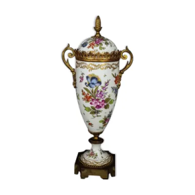 Vase porcelaine vieux - bronze xixe