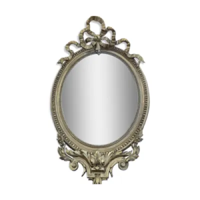 Miroir oval ancien style - feuille louis xvi