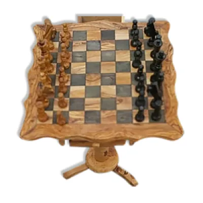 Table jeux d'échecs - bois