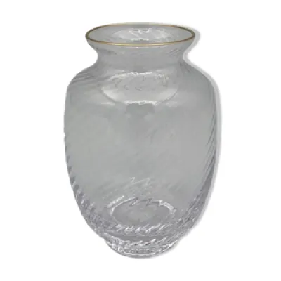 Vase XIXe verre ou cristal - rehaut dore