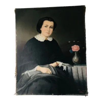 Tableau ancien portrait - femme
