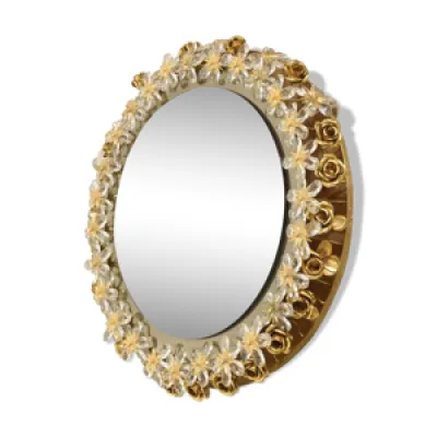 Lighted floral mirror