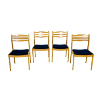 Set de 4 chaises chêne, - 1960