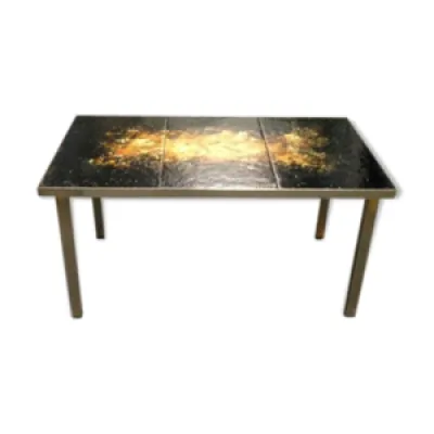 Table basse en fer forgé, - bronze marbre