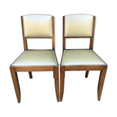 2 chaises art déco satinées - bois