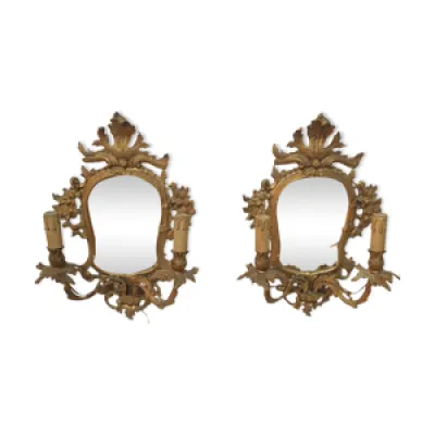 paire de miroirs,appliques - bronze