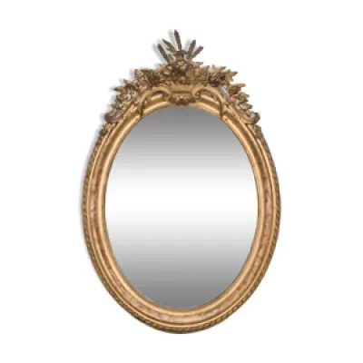 Miroir ovale français - feuille