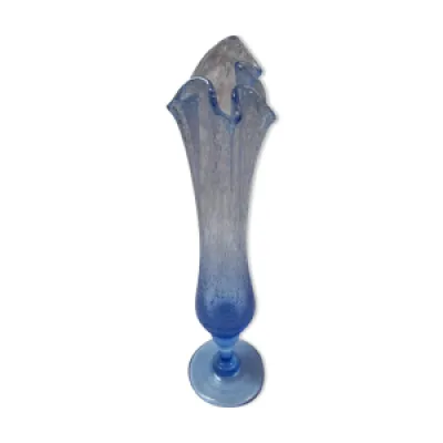 Vase soufflé bleu de - 1980