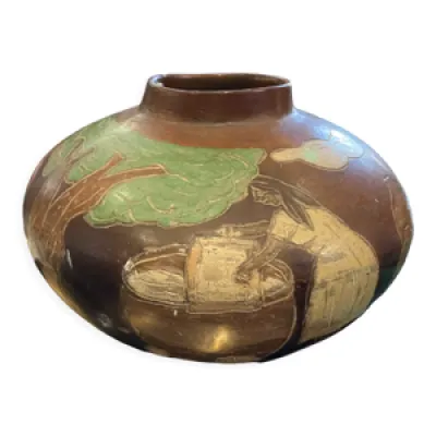 Vase péruvien en terre - polychrome