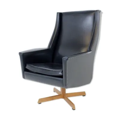 fauteuil rotatif en simili-cuir - 1950