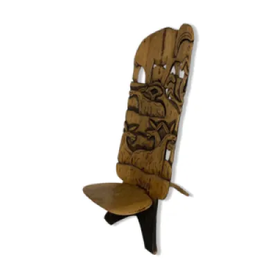 chaise tribale sculptée - 1960